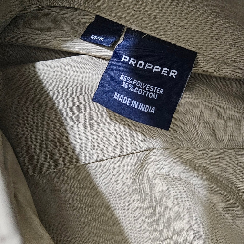 Propper Mens Khaki Tactical Ripstop Long Sleeve Shirt F5312 Tan Size M Regular - Picture 4 of 5